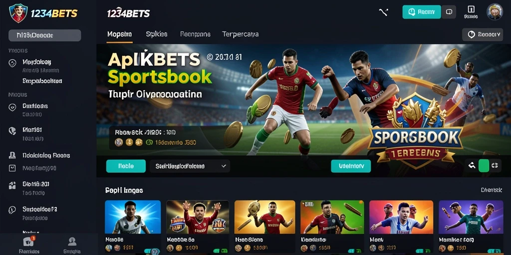 Tampilan menarik dari aplikasi 1234BETS dengan fitur taruhan olahraga.
