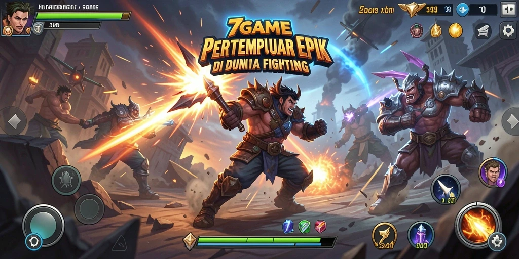 Tampilan permainan Fighting yang intens dan mendebarkan.