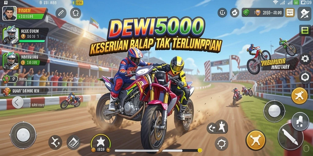 Gameplay seru balapan mobil di DEWI5000.
