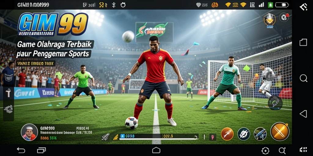 Screenshot GIM999 menampilkan aksi intens dalam pertandingan olahraga.
