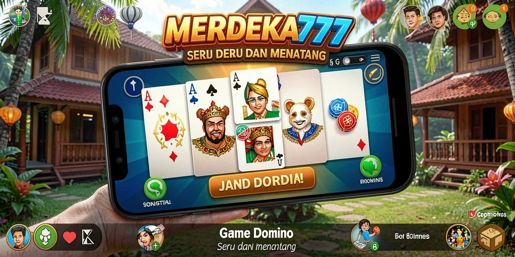 Tampilan menarik dari gameplay Domino MERDEKA777.