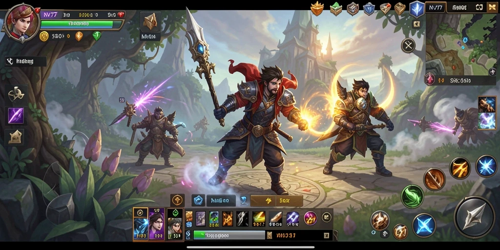 Tangkapan layar gameplay NV77 yang menunjukkan aksi seru dalam MMORPG.