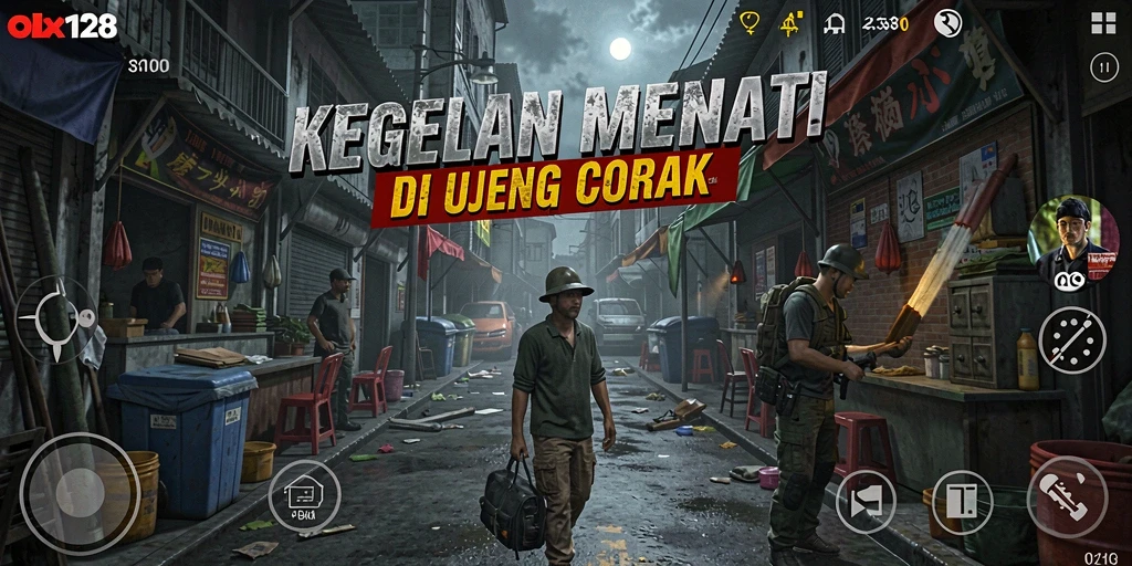 Tampilan menegangkan dari gameplay OLX128 yang penuh kegelapan.