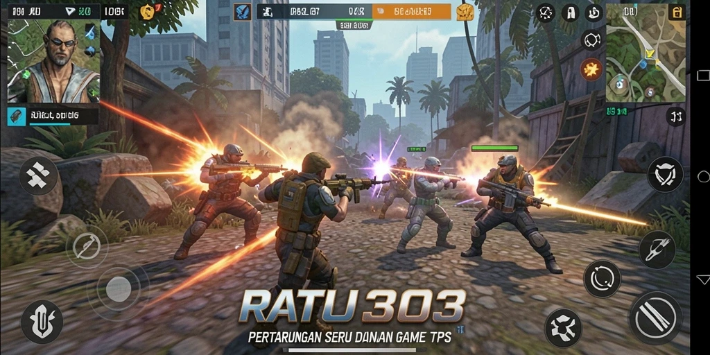 Tangkapan layar memperlihatkan aksi mendebarkan dalam game TPS.