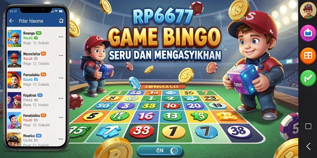 Screenshot gameplay RP6677 yang menunjukkan momen seru saat bermain Bingo.