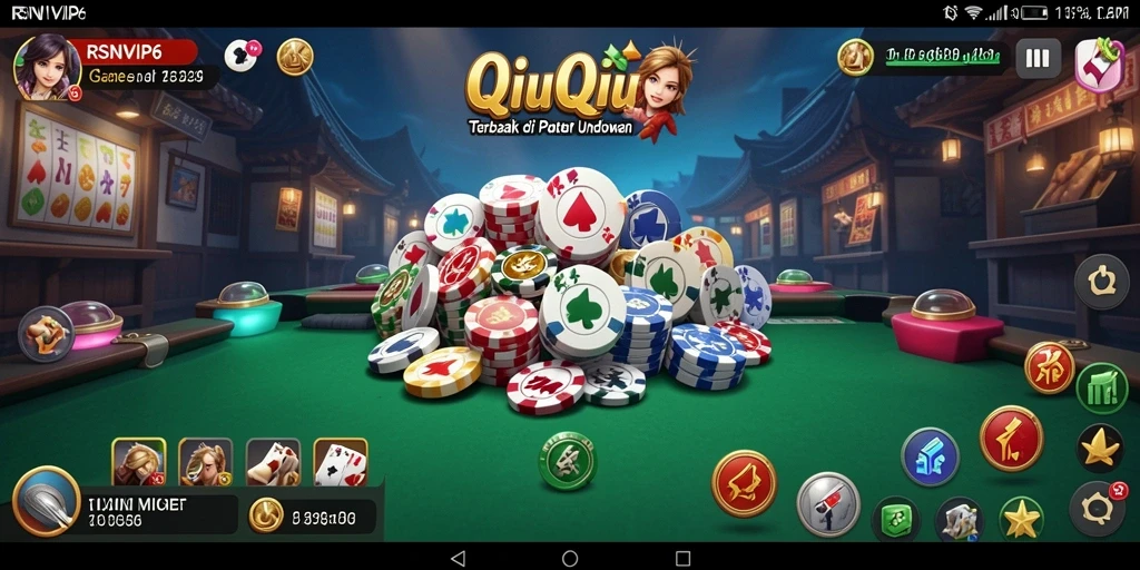 Screenshot gameplay QiuQiu RSNVIP6 yang seru dan interaktif.