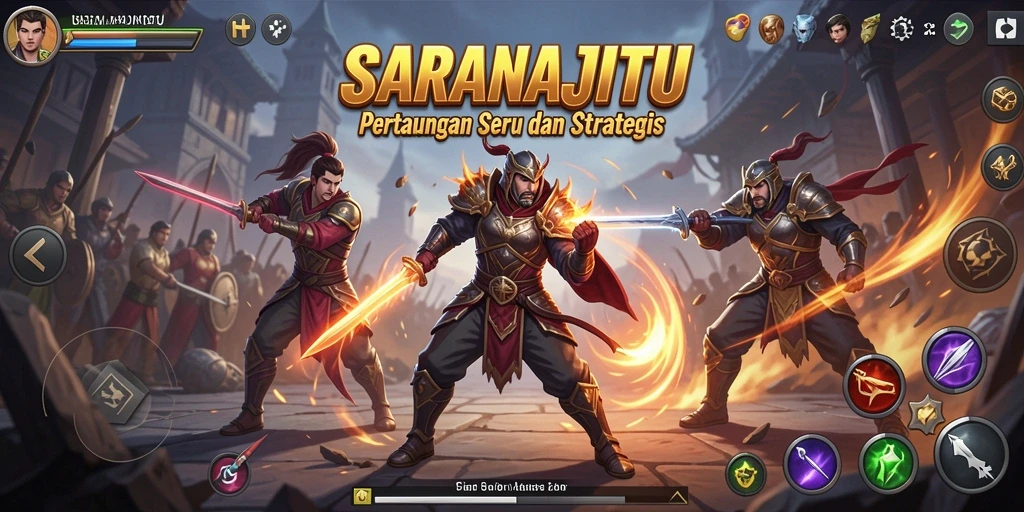 Tampilan gameplay dari SARANAJITU yang mendebarkan dan penuh aksi.