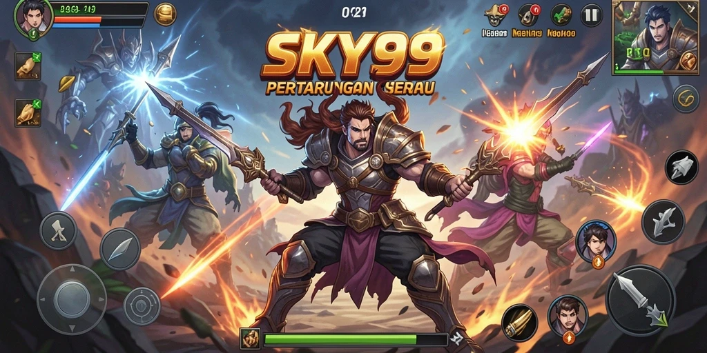 Gameplay mendebarkan dari SKY99 dengan berbagai karakter Fighting.