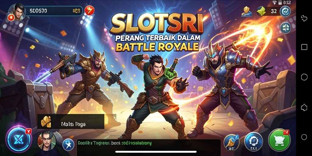 Tampilan gameplay seru SLOTSRI dalam pertarungan Battle Royale.