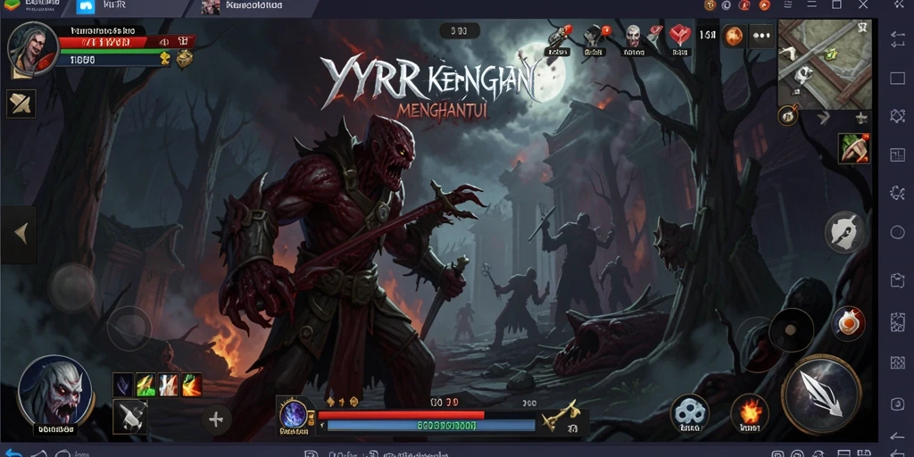 Screenshot gameplay YYRR dengan elemen horor yang mencekam.